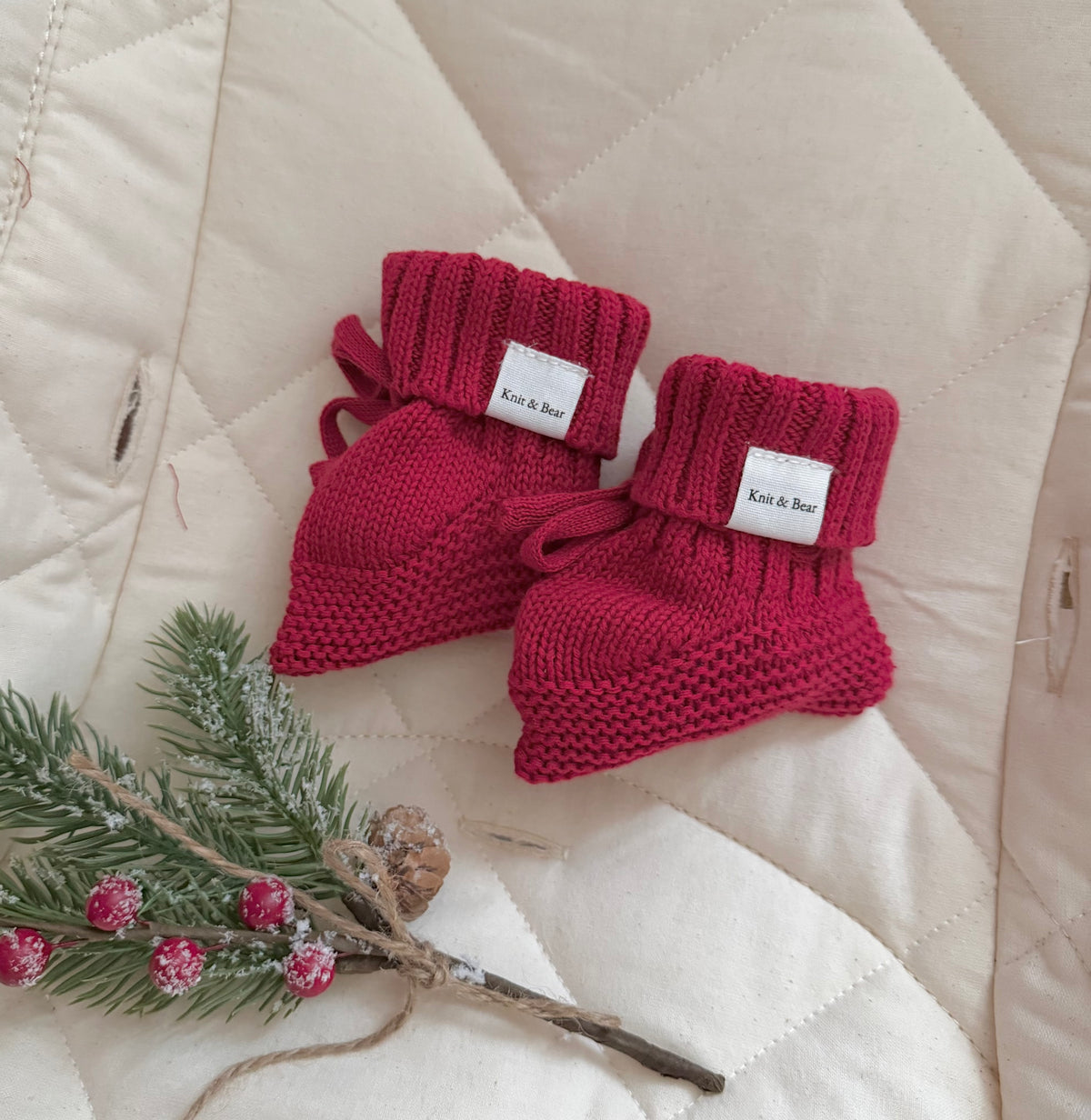 Booties - Christmas Red