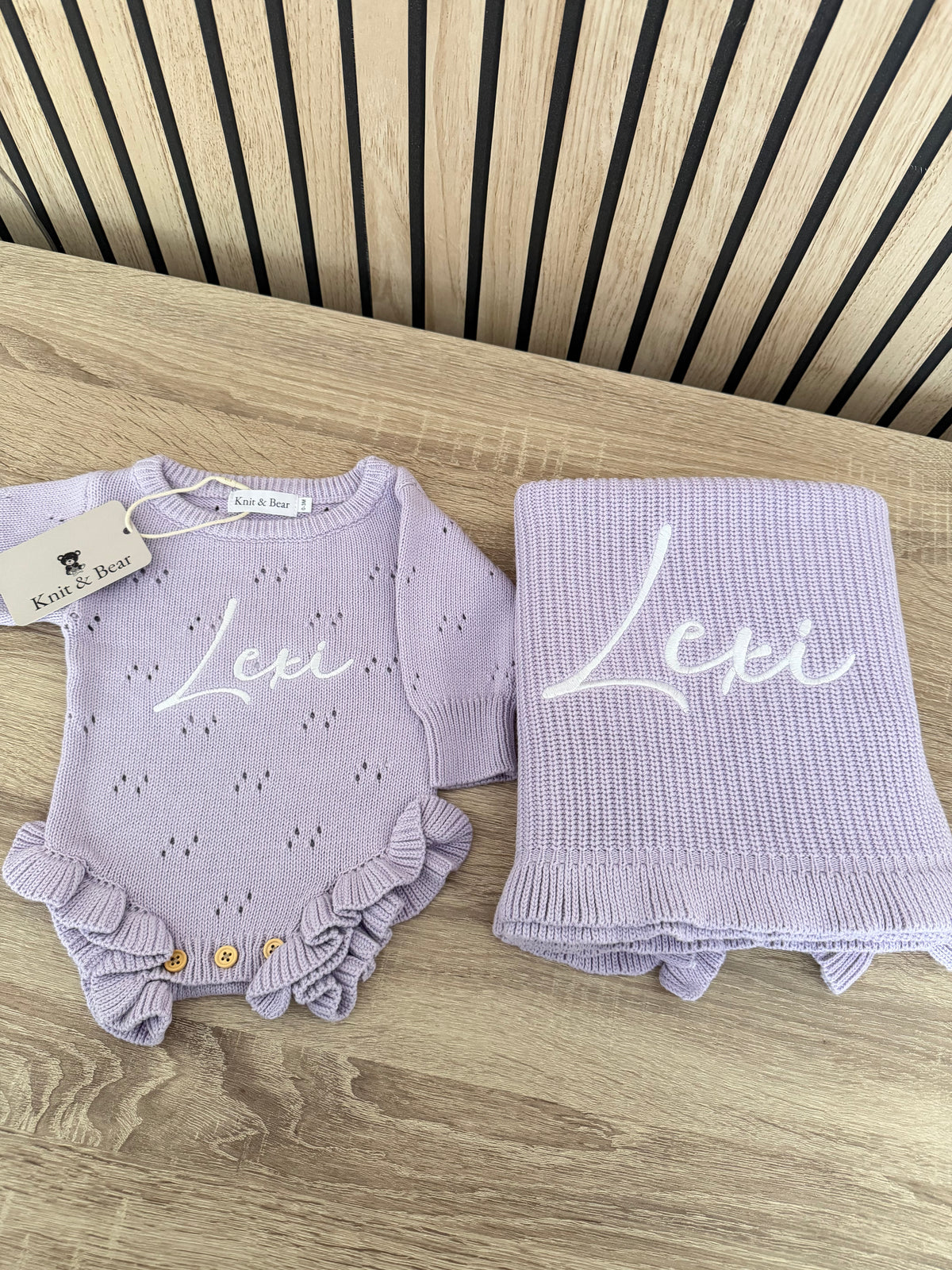 Pointelle Frill Romper - Soft Lilac