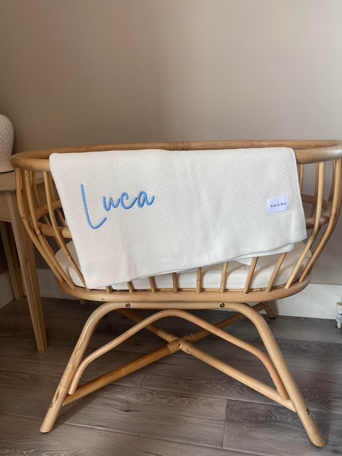 Plain Knit Blanket - White