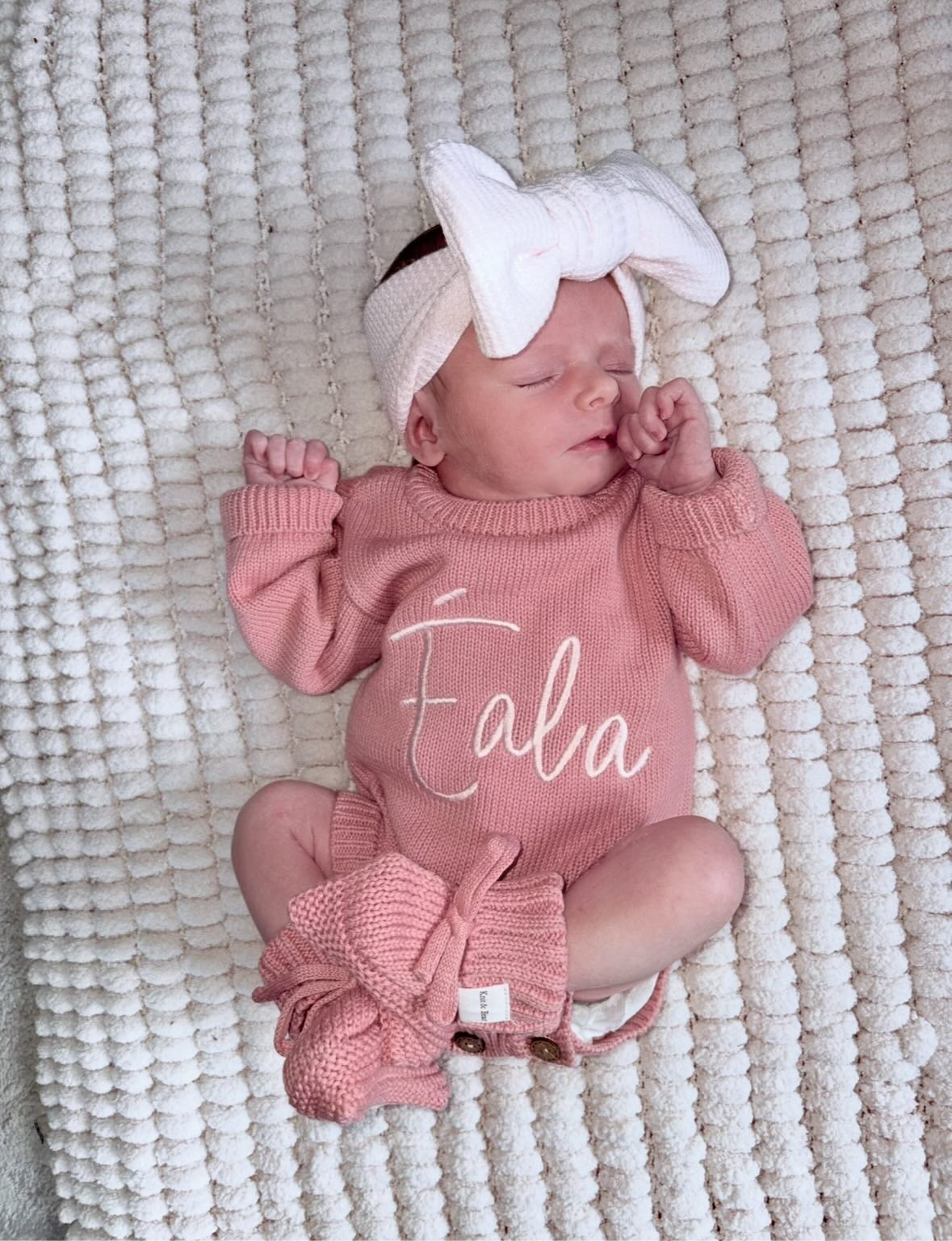 Buttoned Flat Knit Romper - Dusky Pink