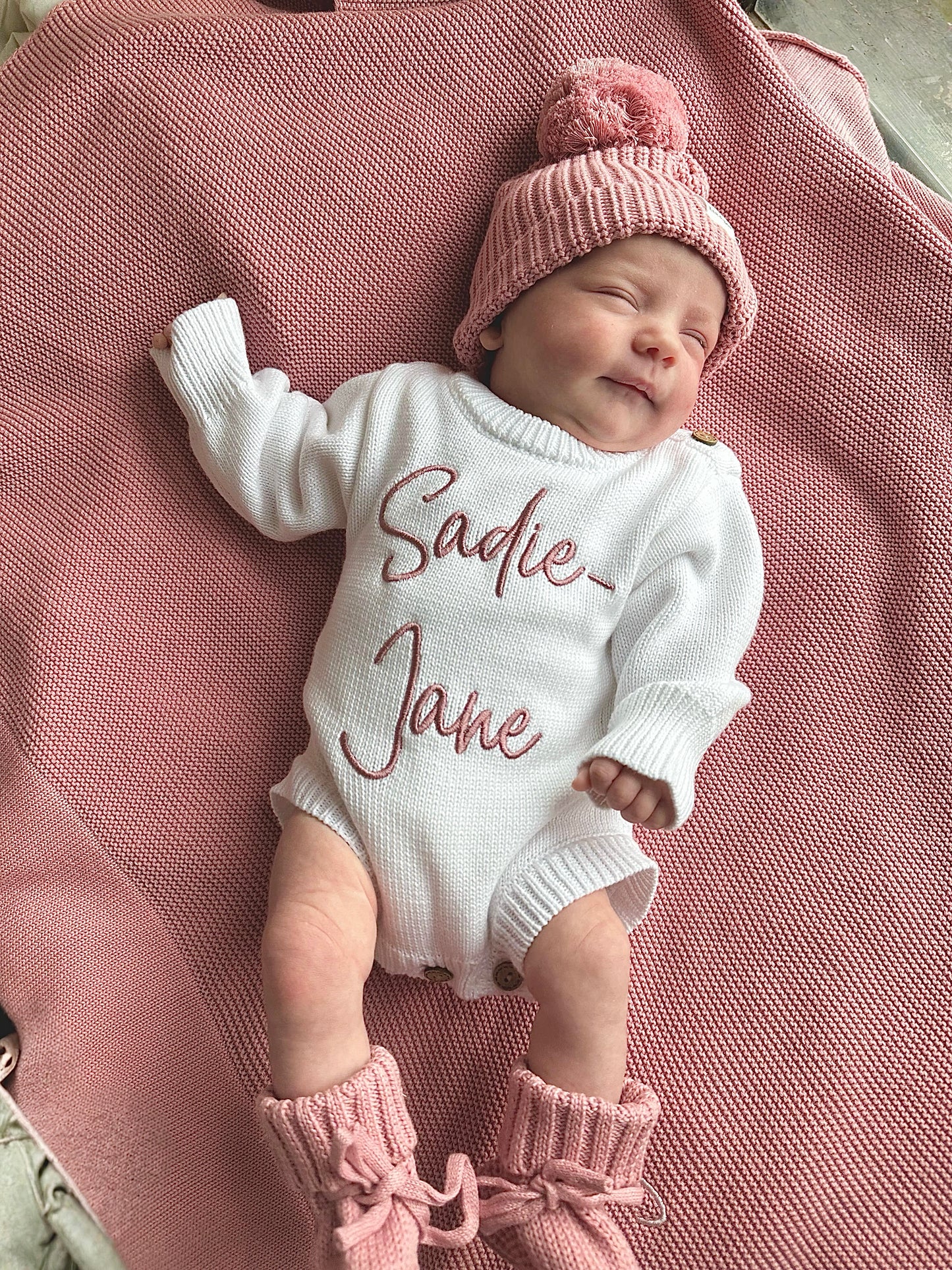 Buttoned Flat Knit Romper - White