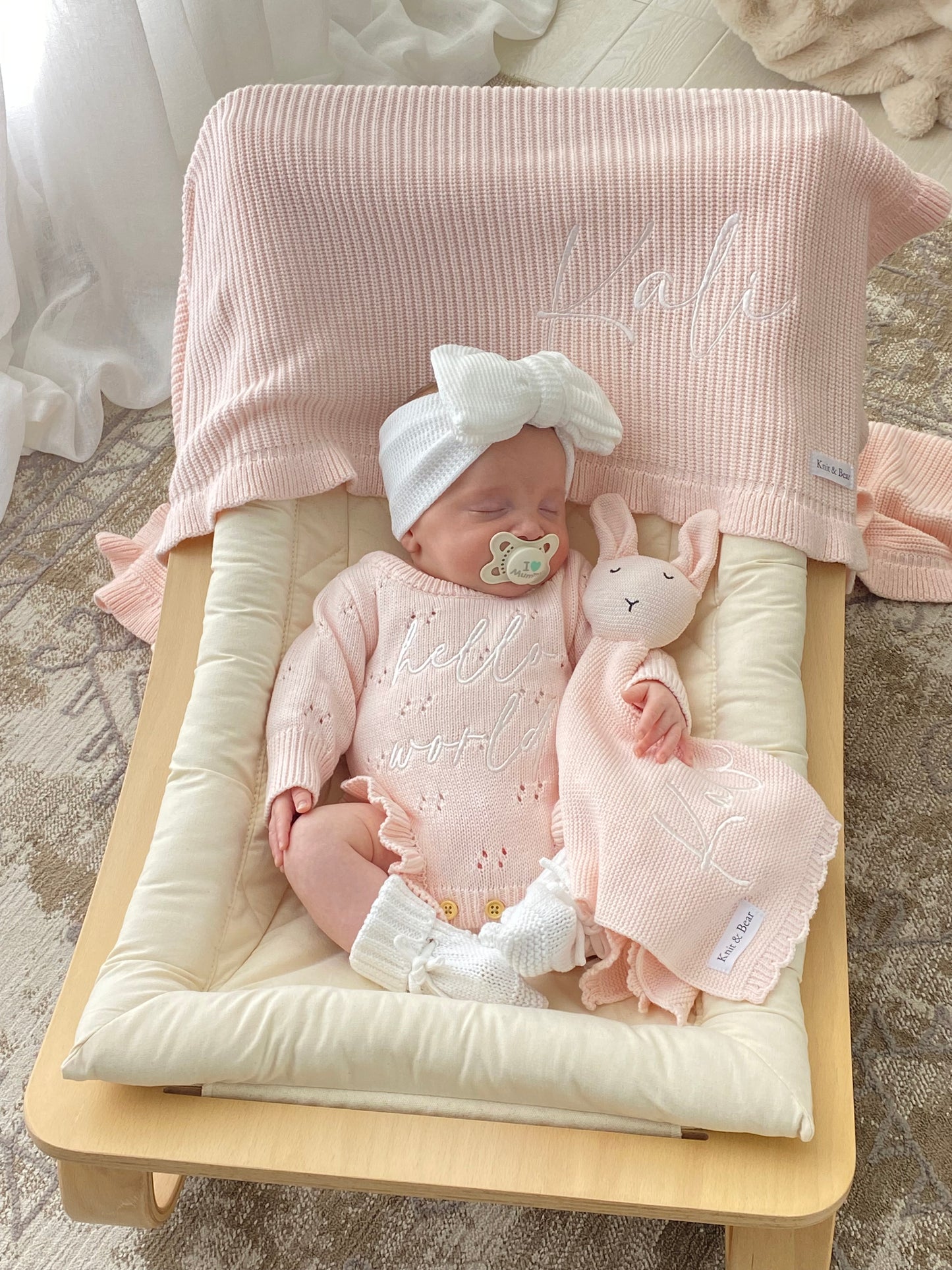 Pointelle Frill Romper - Baby Pink