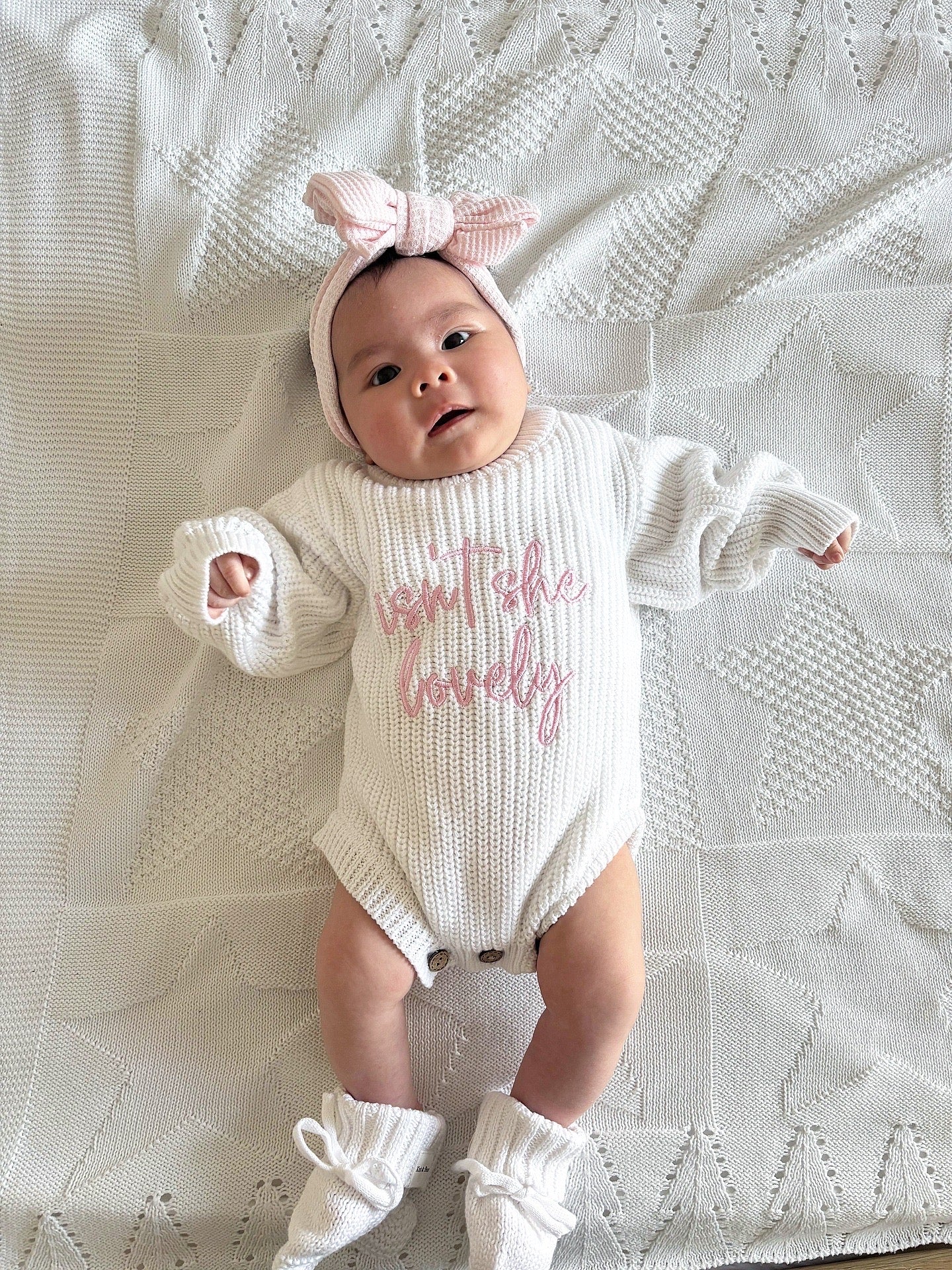 Buttoned Chunky Knit Romper - White