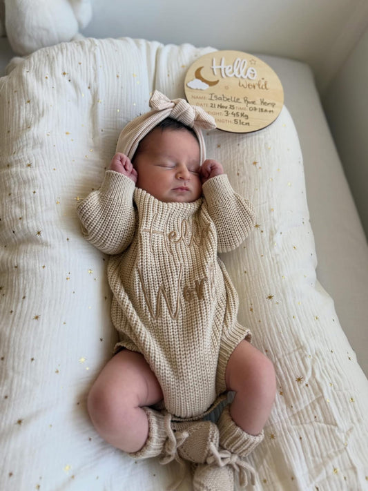 Chunky Knit Romper - Beige