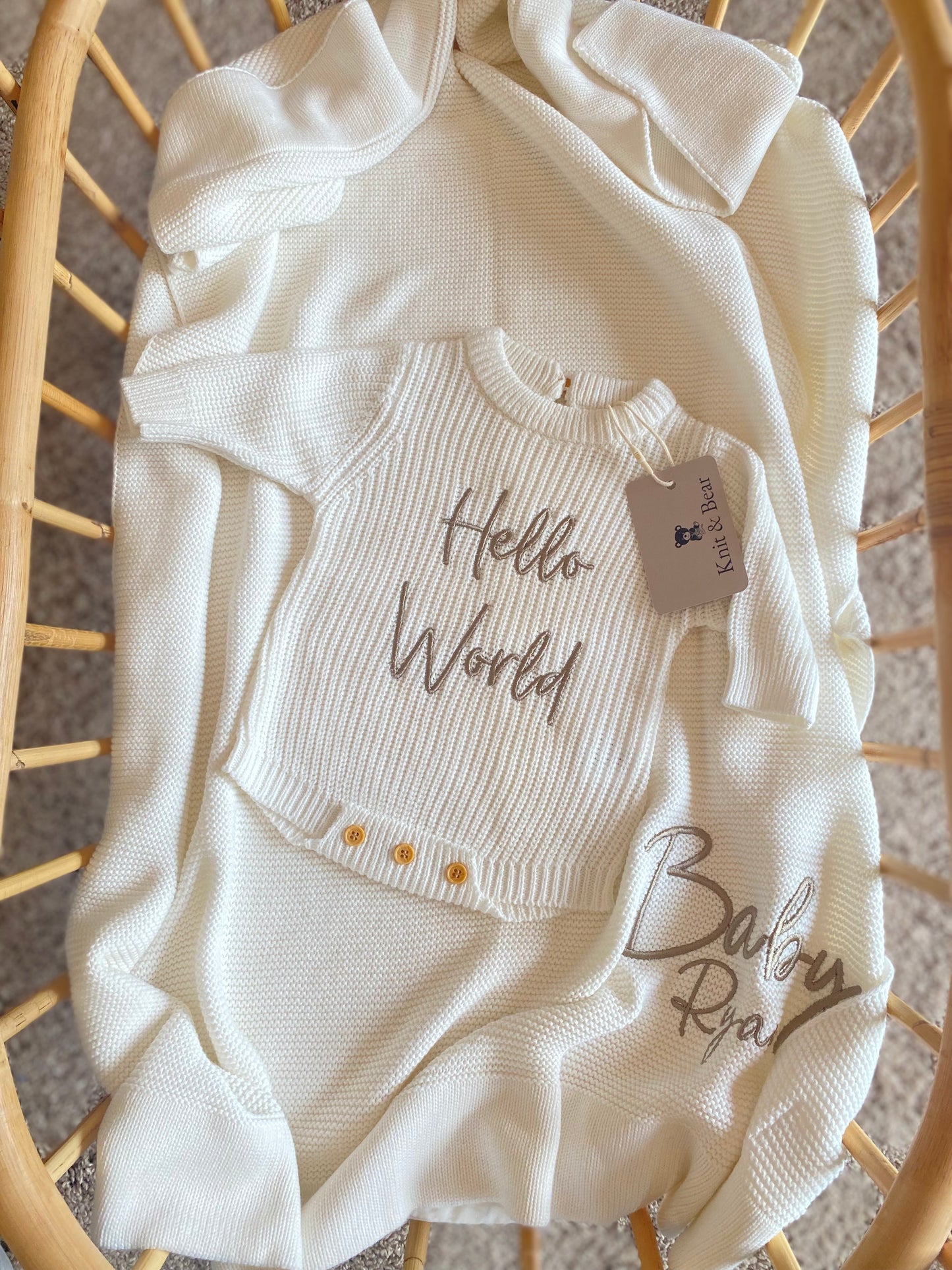 Plain Knit Blanket - White