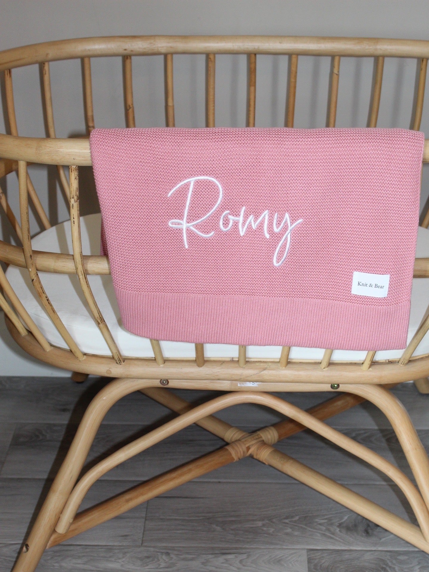 Plain Knit Blanket - Blush Pink