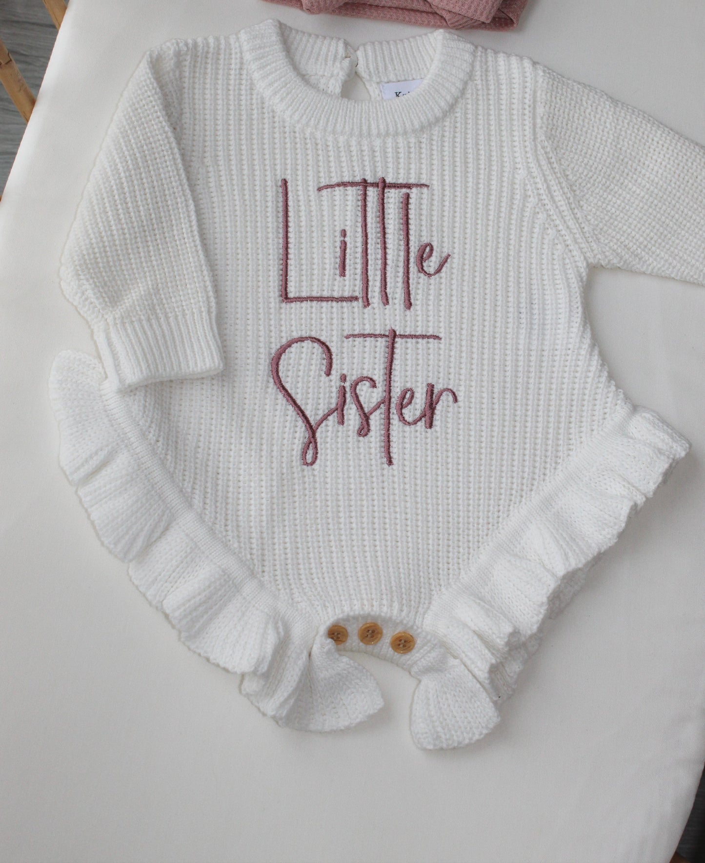 The White Headband Bundle - White Frill Knit Romper