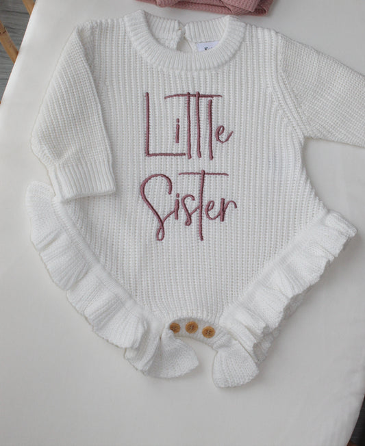 The White Headband Bundle - White Frill Knit Romper