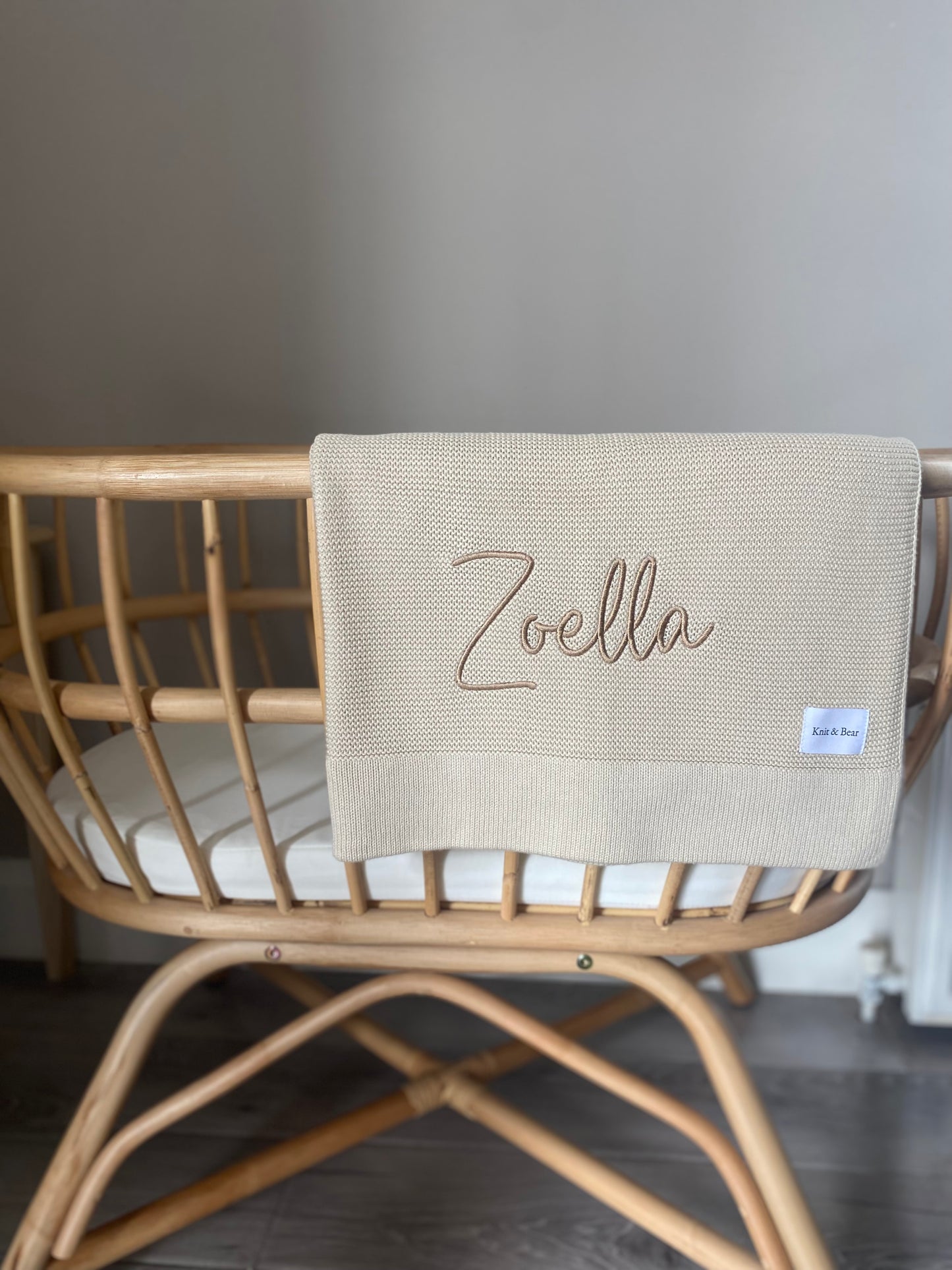 Plain Knit Blanket - Beige