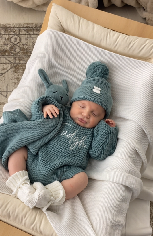 Chunky Knit Romper - Sage