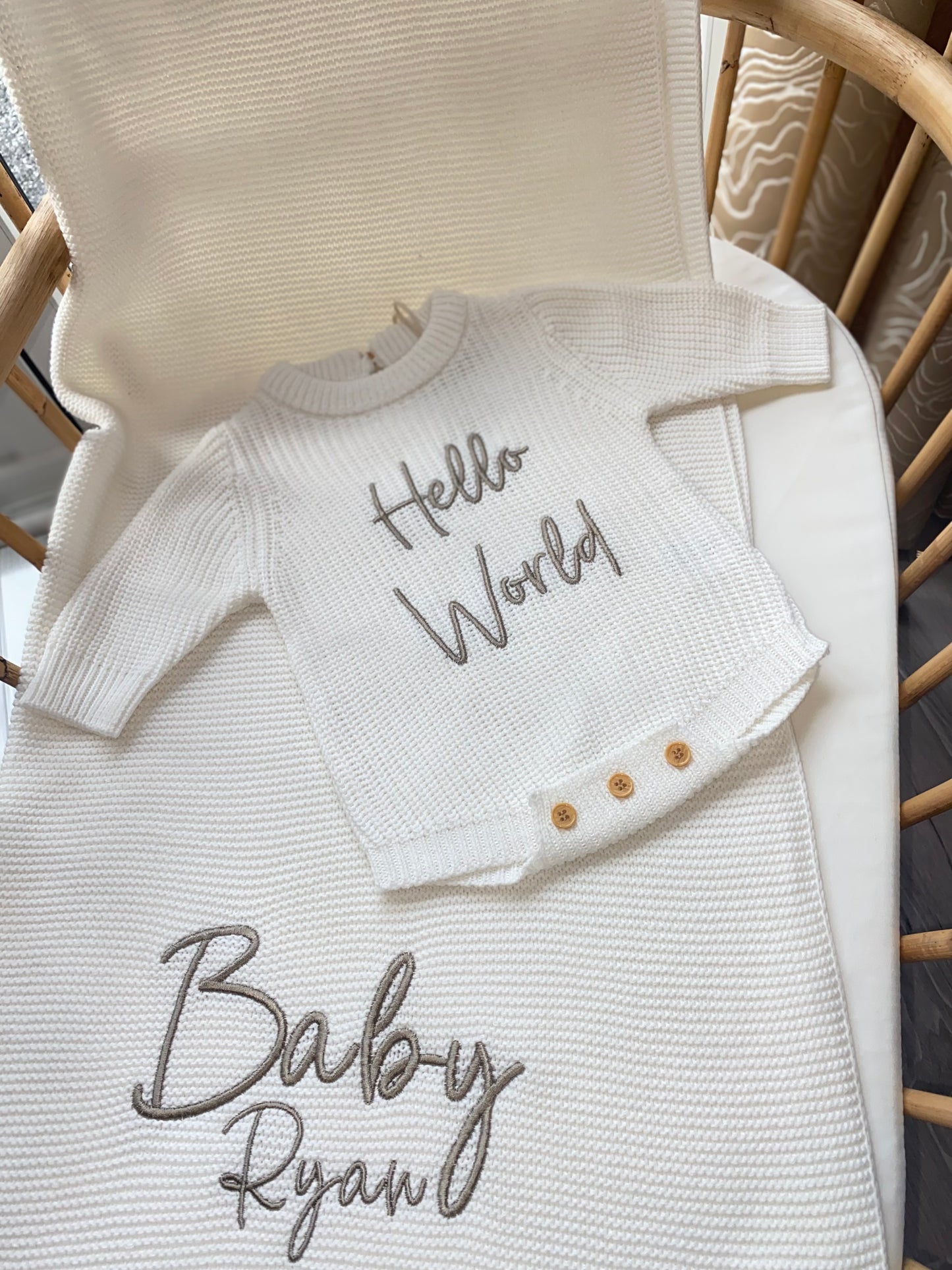 Plain Knit Blanket - White