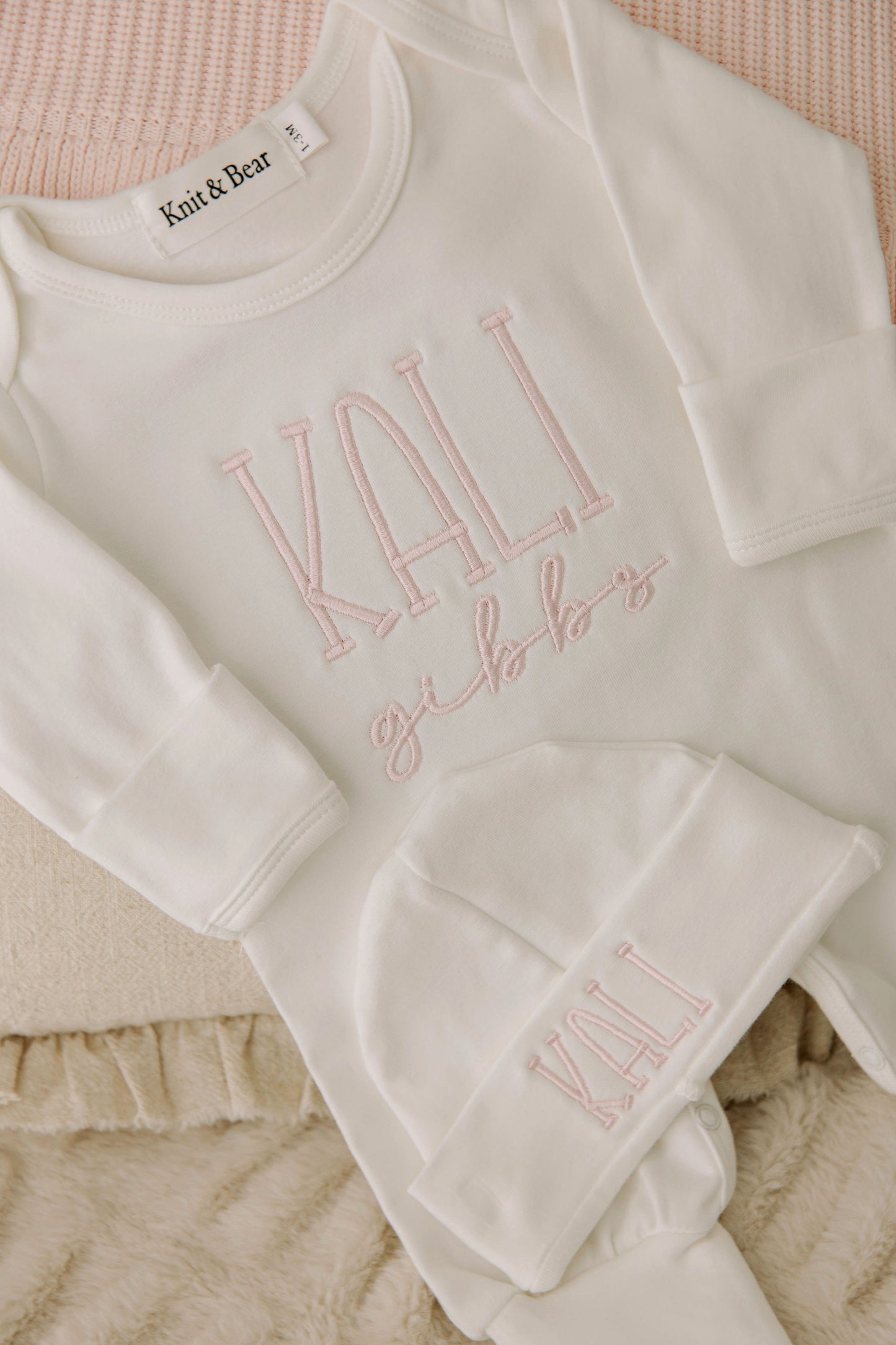 Onesie and Hat Set - White