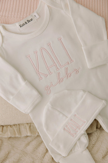 Onesie and Hat Set - White