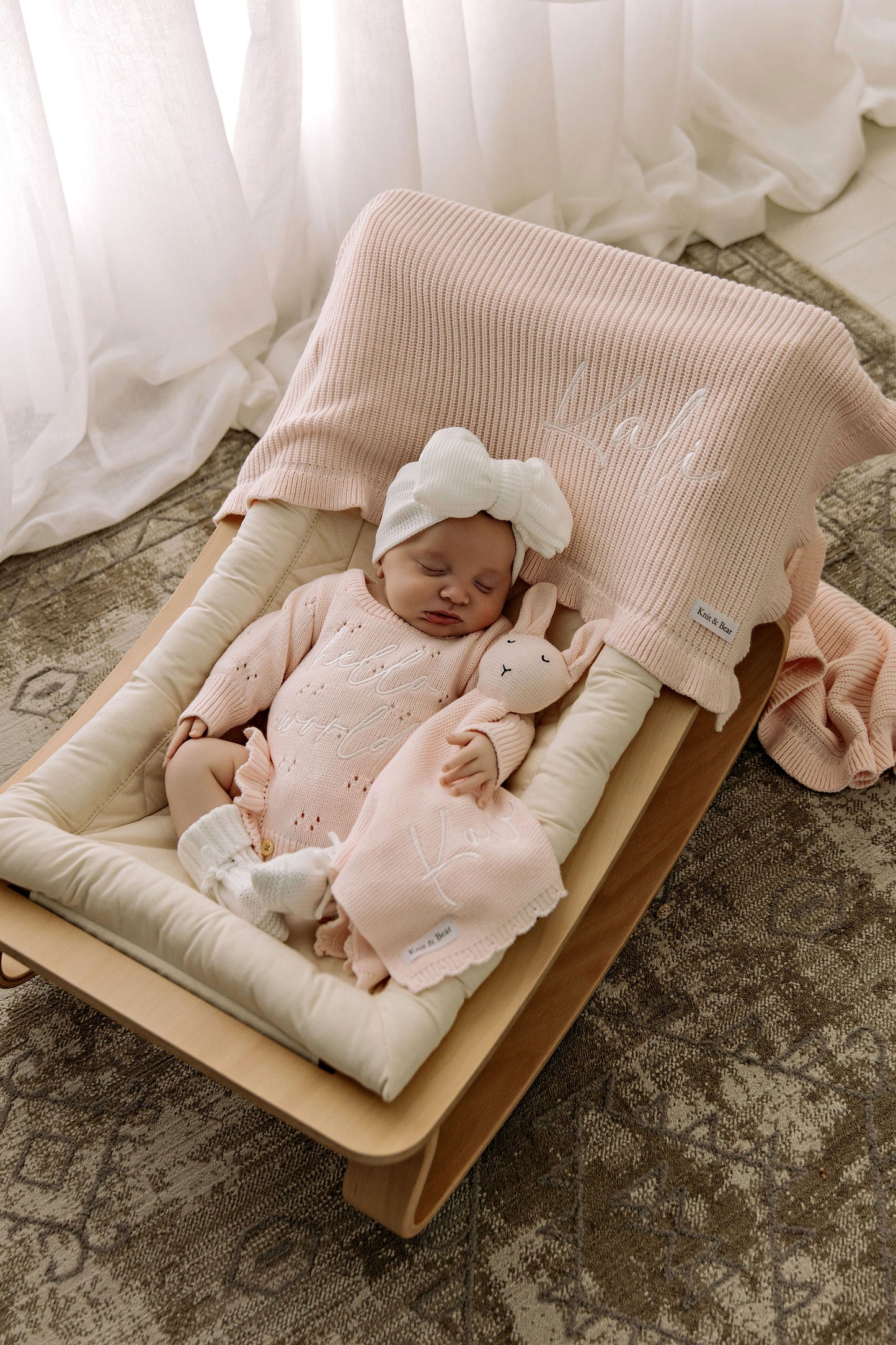 Pointelle Frill Romper - Baby Pink