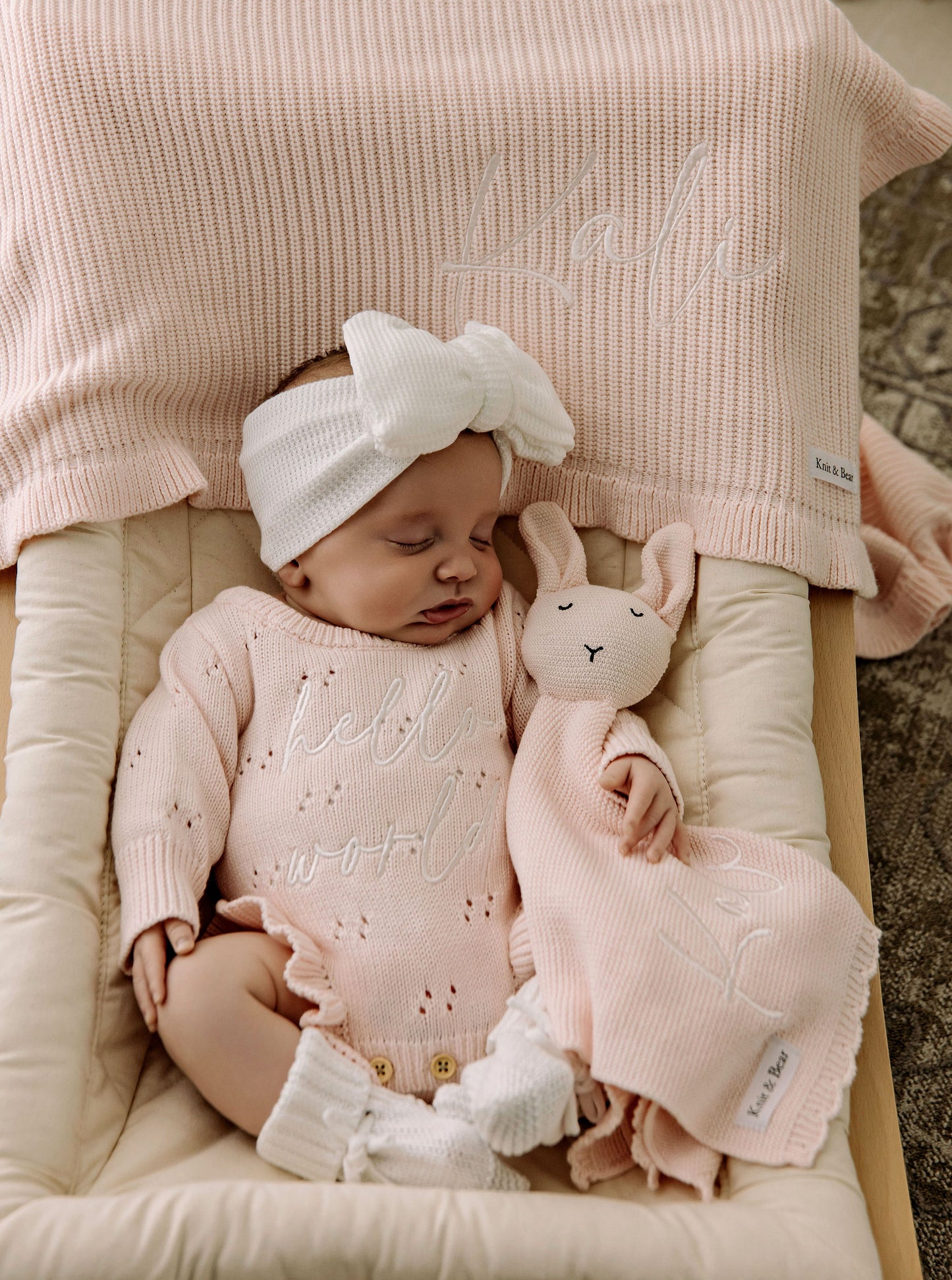 Pointelle Frill Romper - Baby Pink