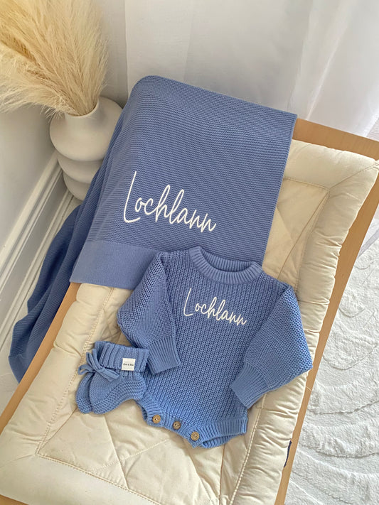 Romper, Bootie and Blanket Bundle