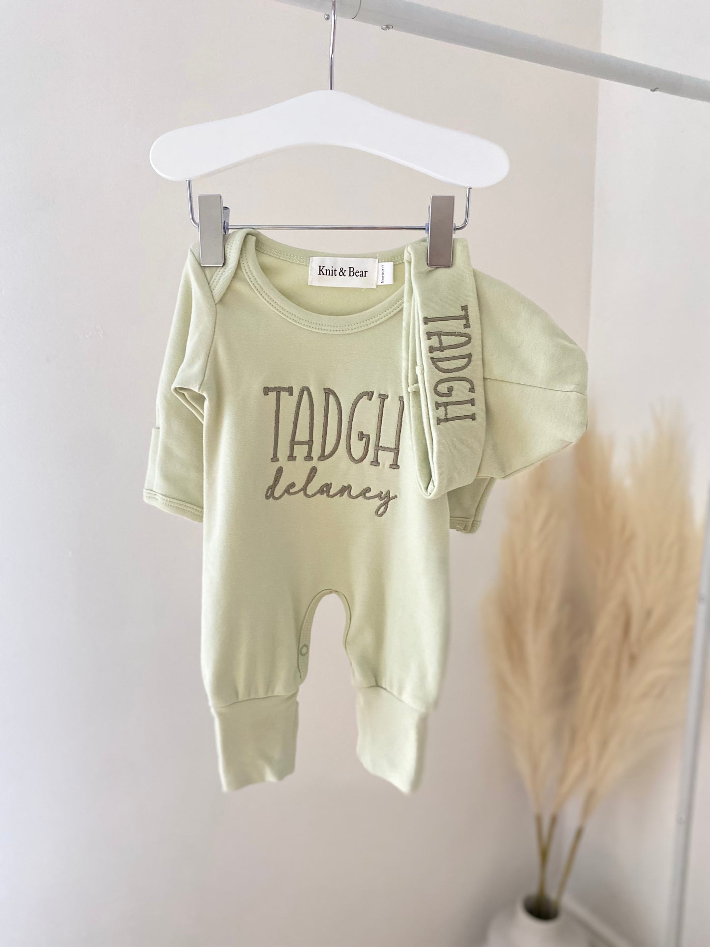 Onesie and Hat Set - Sage