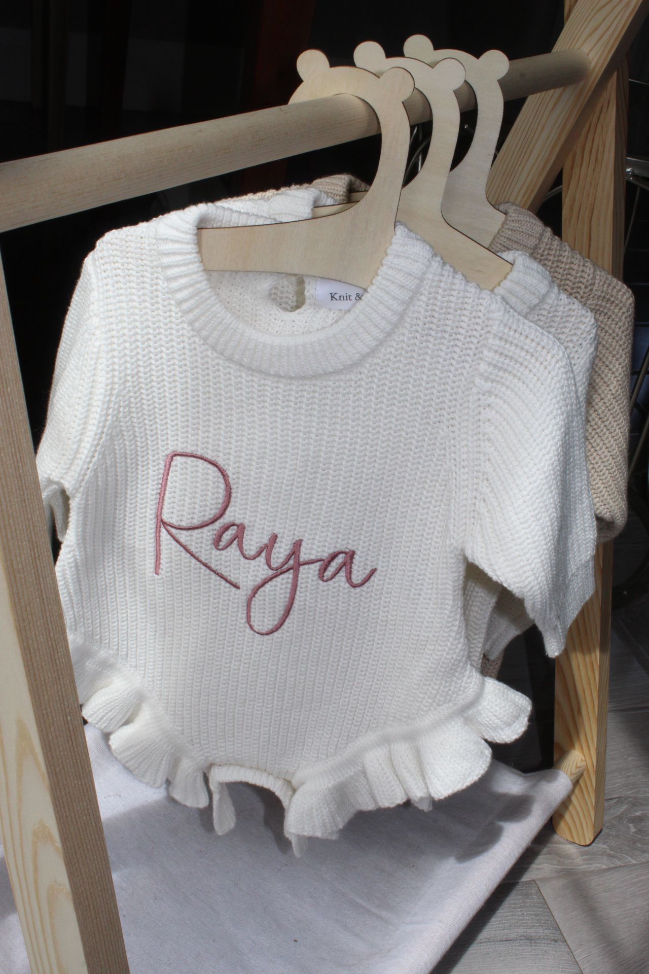 Frill Knit Romper - White