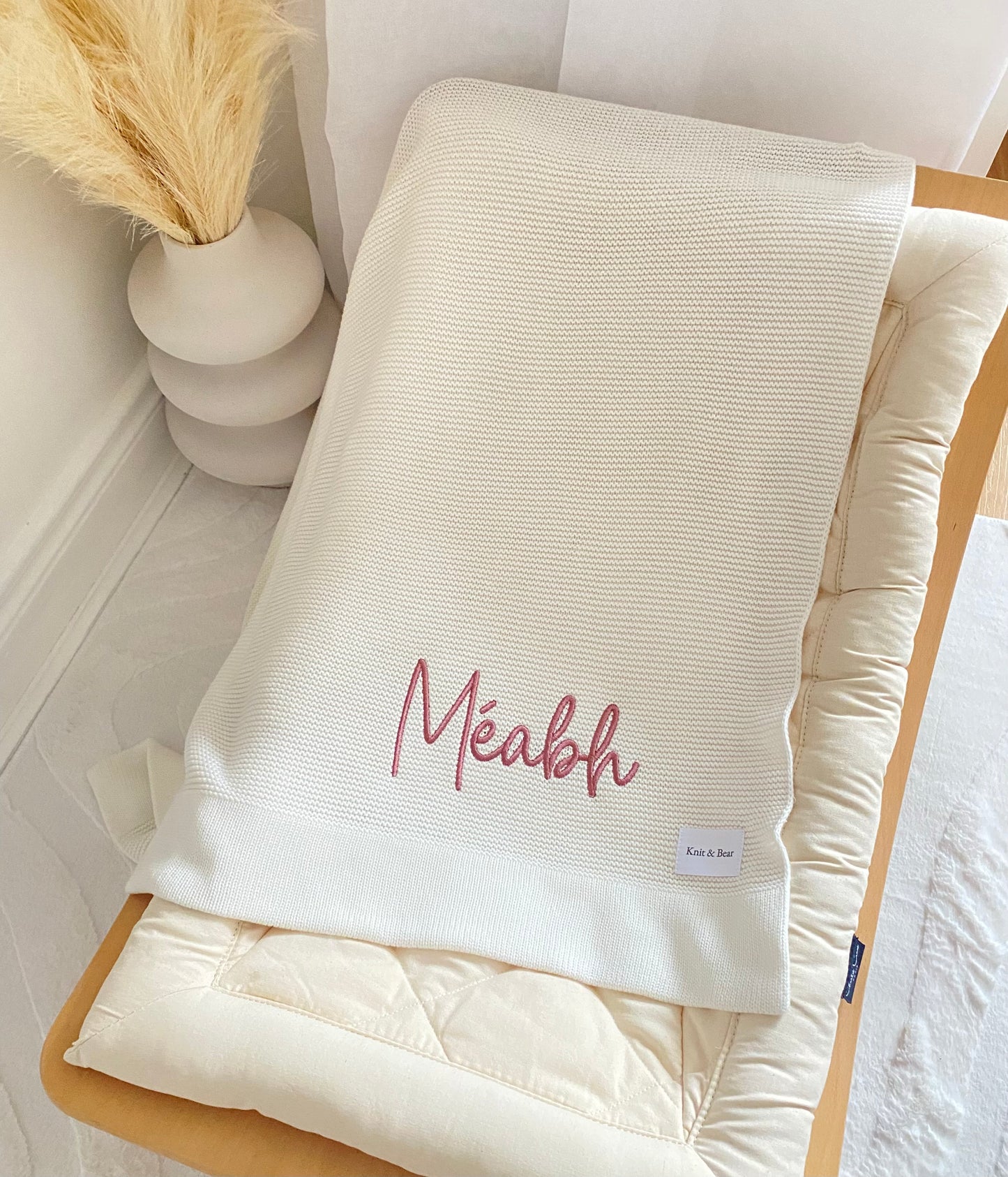 Plain Knit Blanket - Milk White
