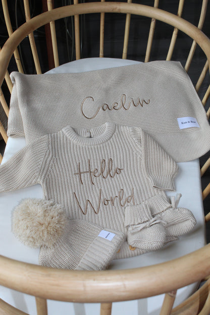 Chunky Knit Romper - Beige