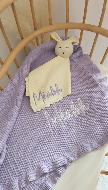 Frill Knit Blanket - Soft Lilac