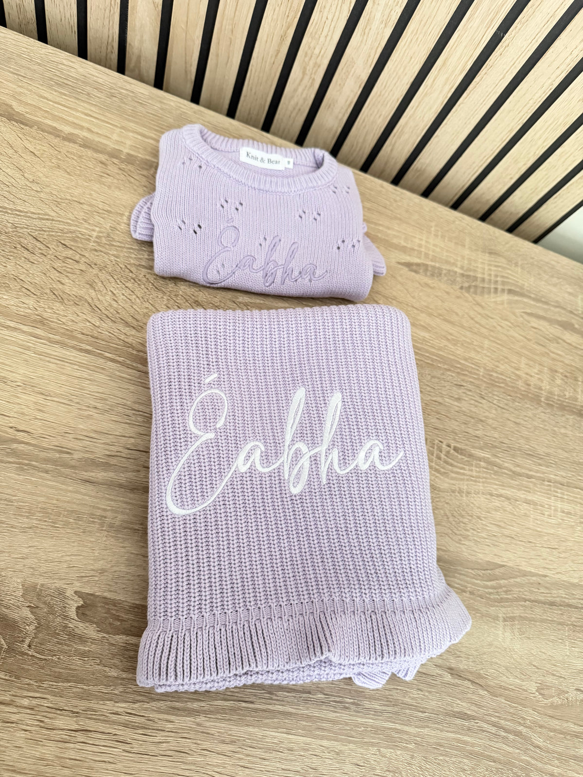 Frill Knit Blanket - Soft Lilac