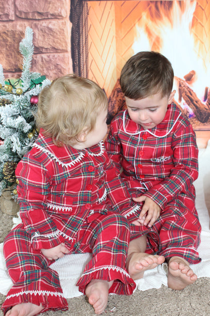 Girls Tartan Christmas Pyjamas - Pre Order