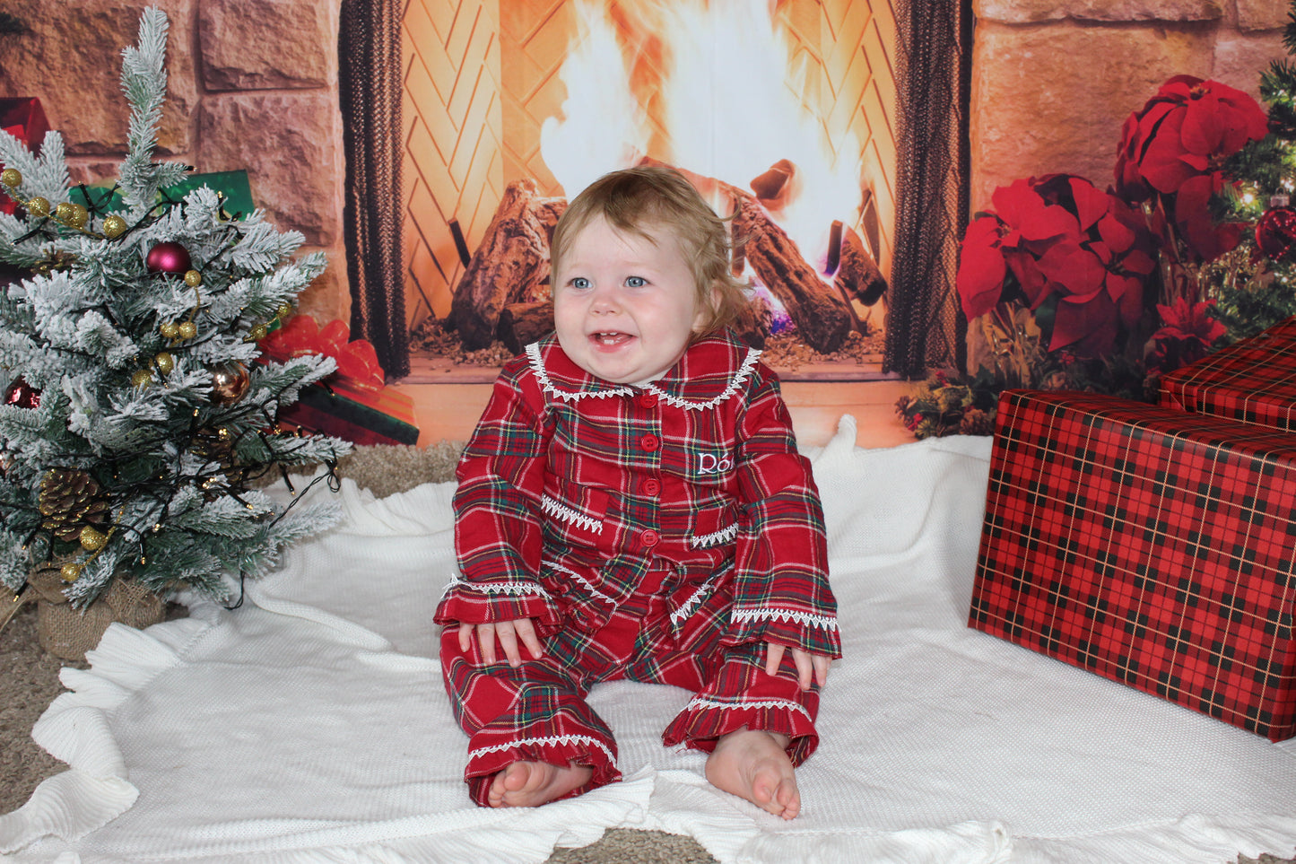 Girls Tartan Christmas Pyjamas