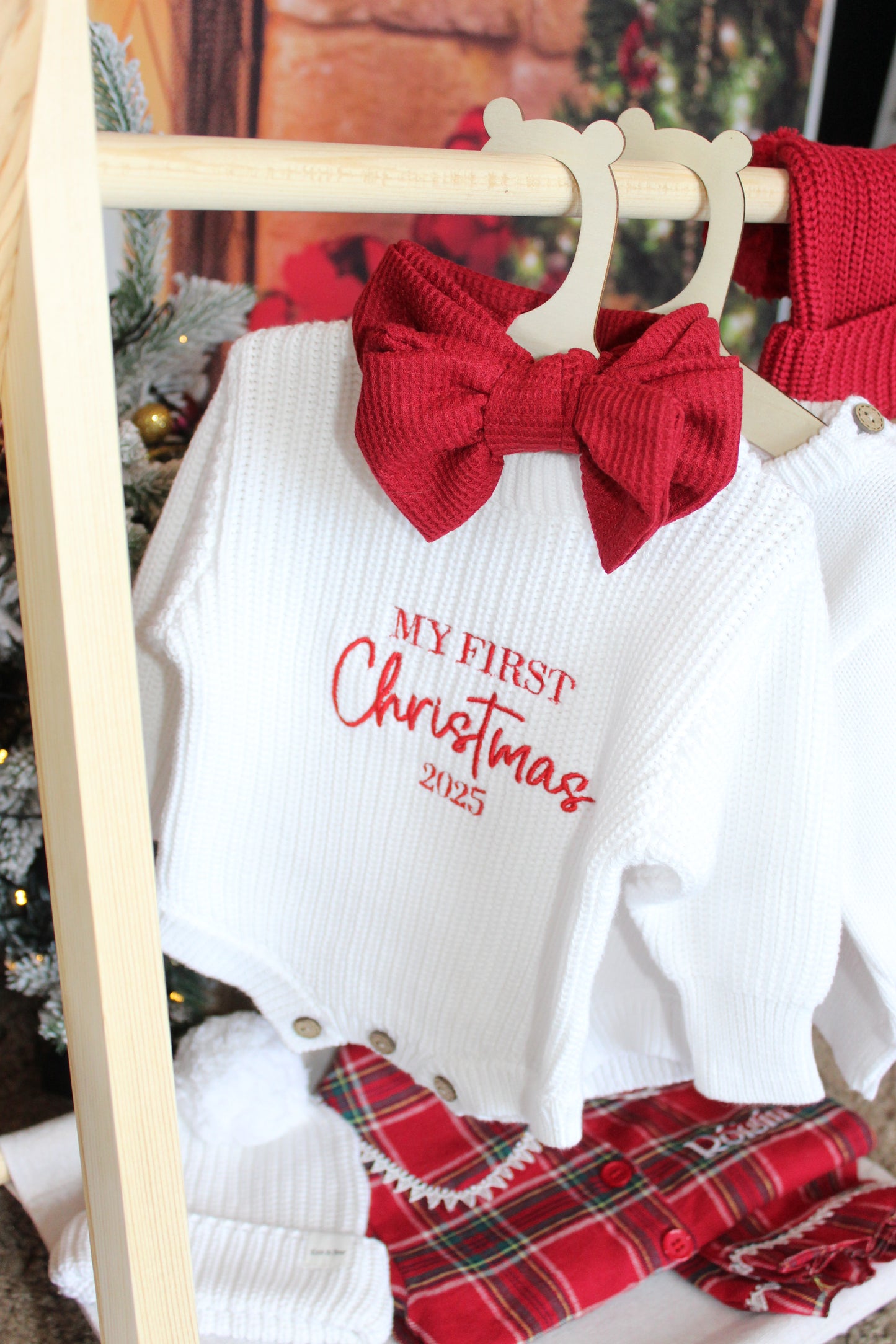 My First Christmas Romper - Chunky Knit