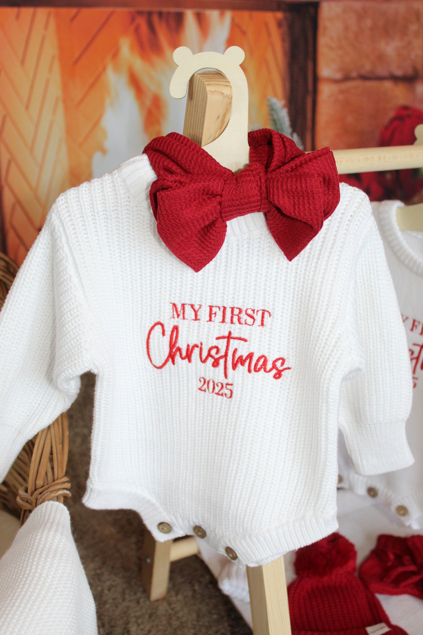 My First Christmas Romper - Chunky Knit