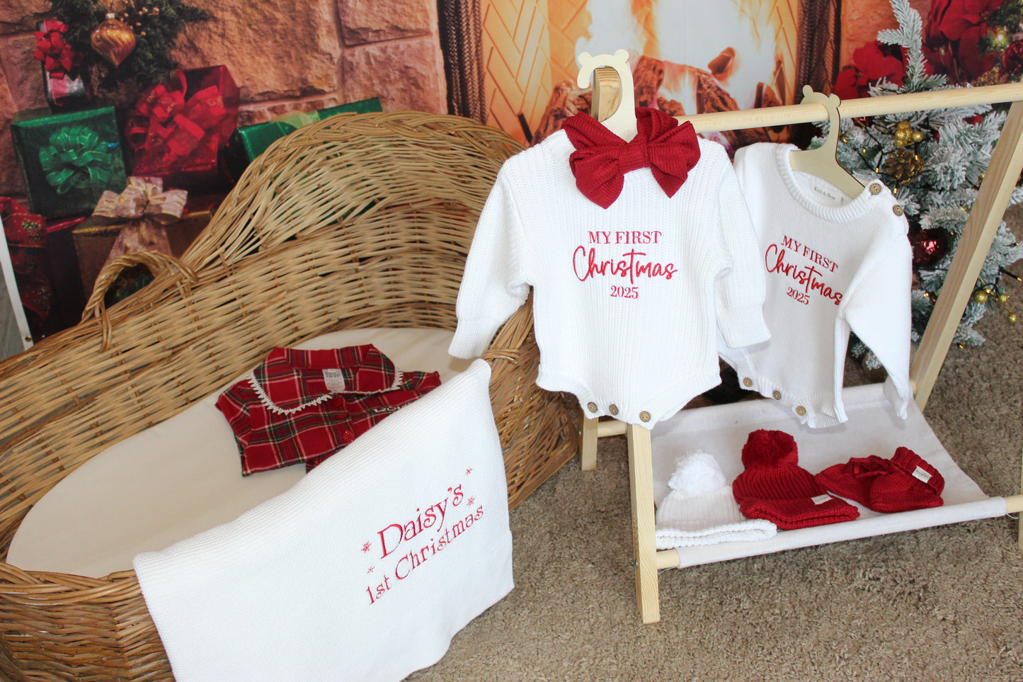My First Christmas Romper - Flat Knit