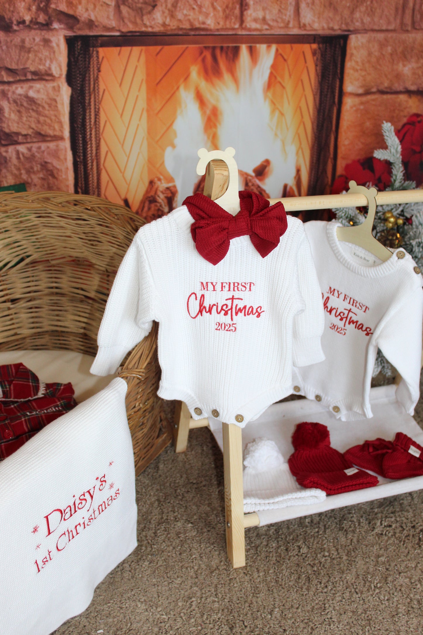 My First Christmas Romper - Chunky Knit