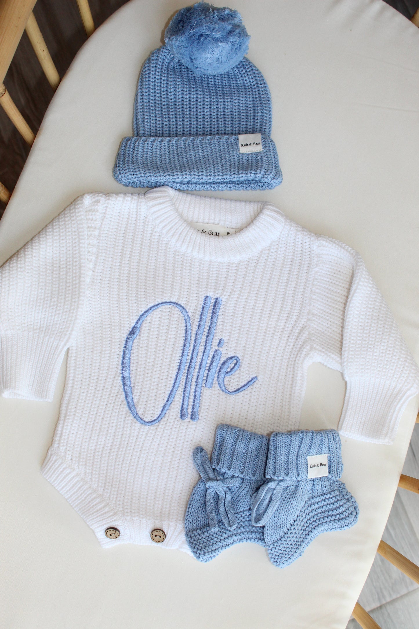 Buttoned Chunky Knit Romper - White