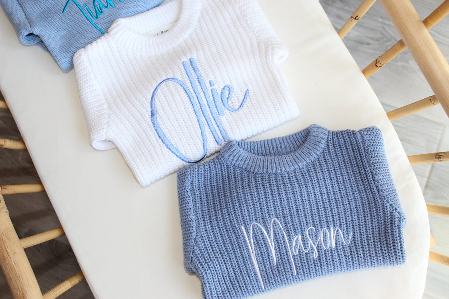 Buttoned Chunky Knit Romper - Deep Blue