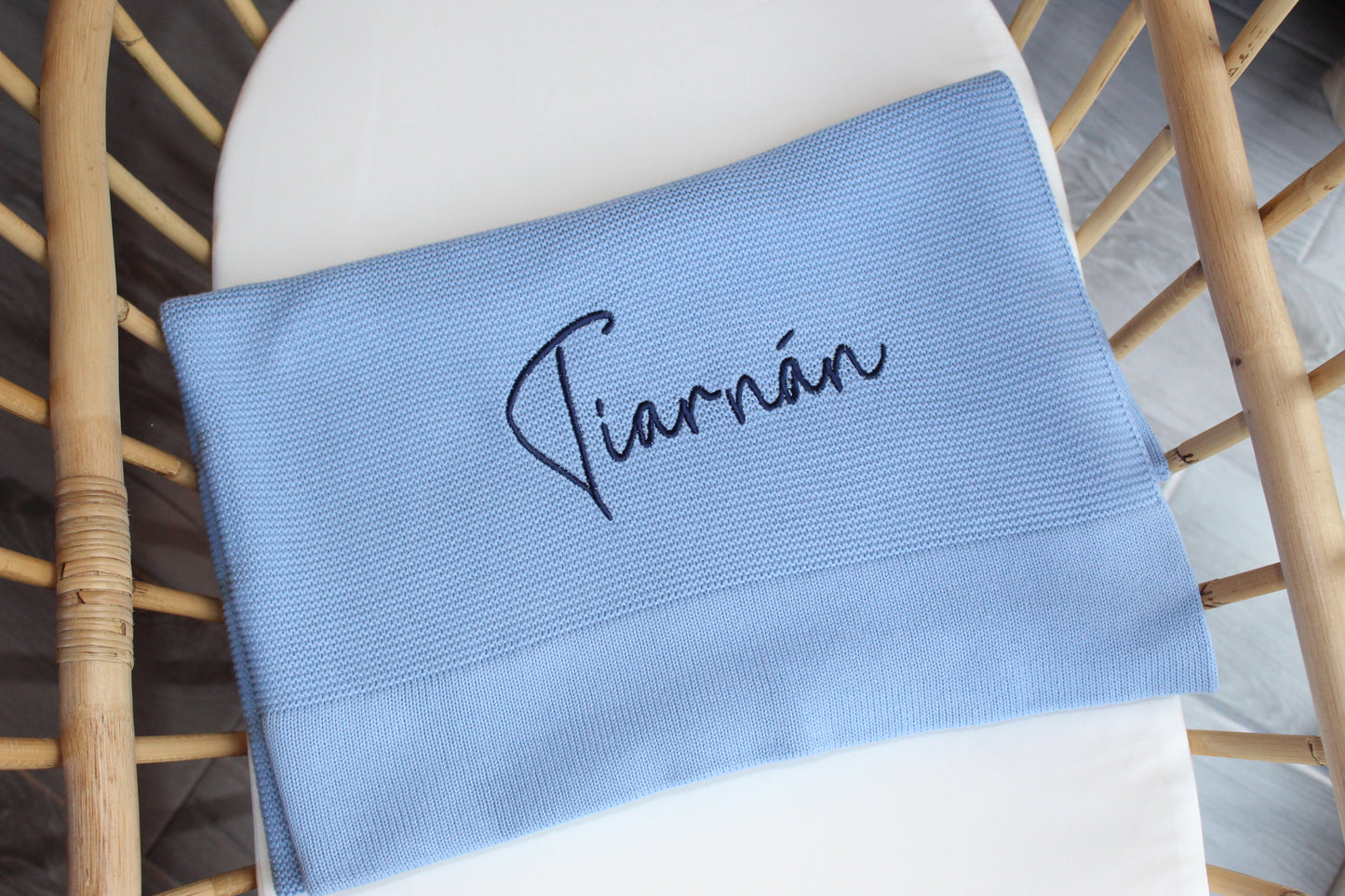 Plain Knit Blanket - Light Blue