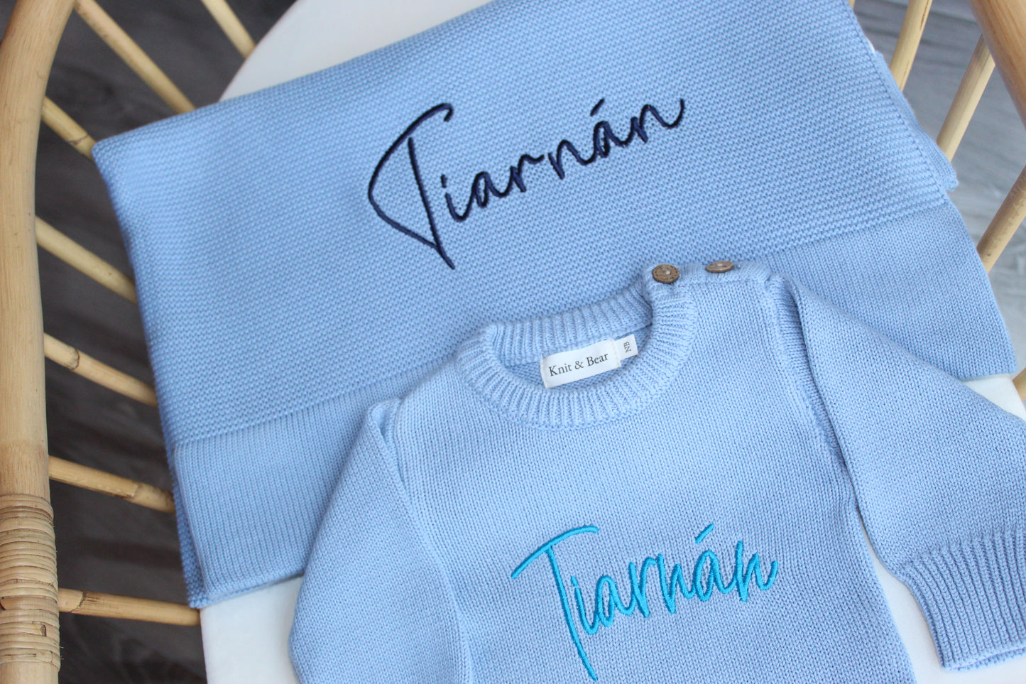 Plain Knit Blanket - Light Blue