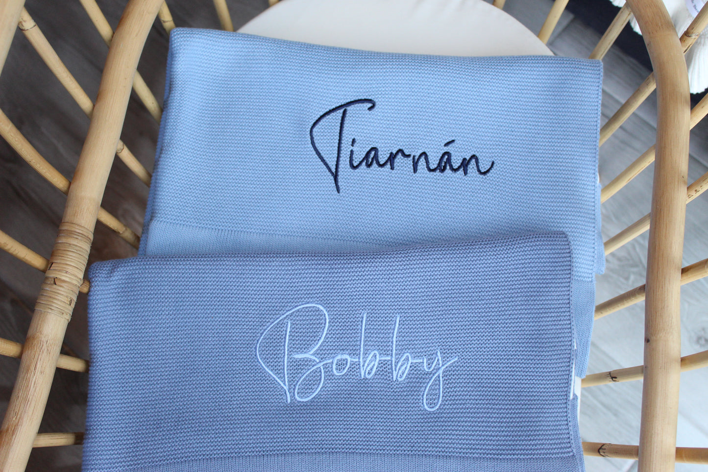 Plain Knit Blanket - Light Blue