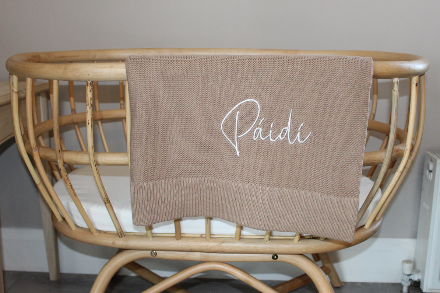 Plain Knit Blanket - Brown