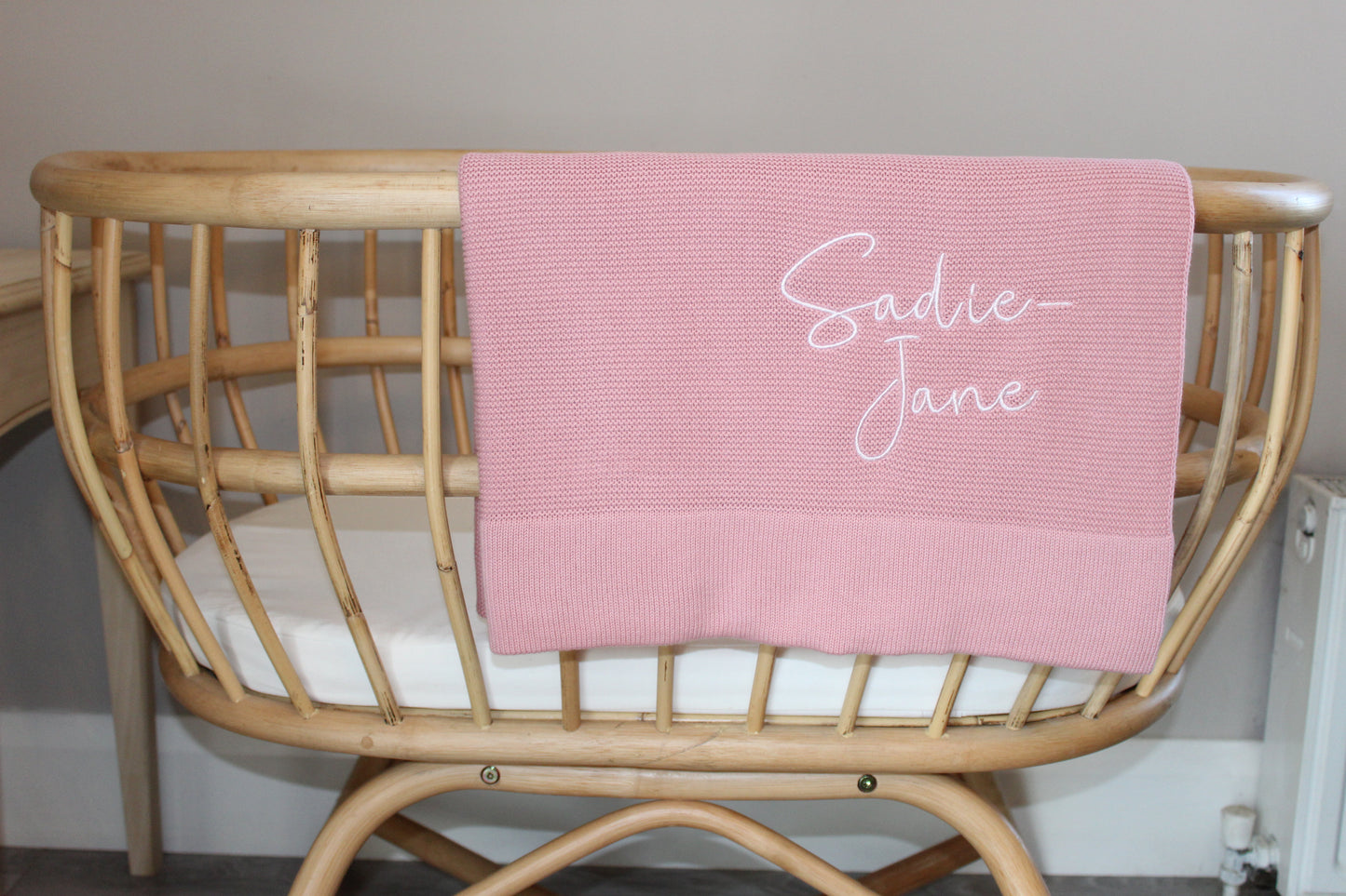 Plain Knit Blanket - Dusky Pink