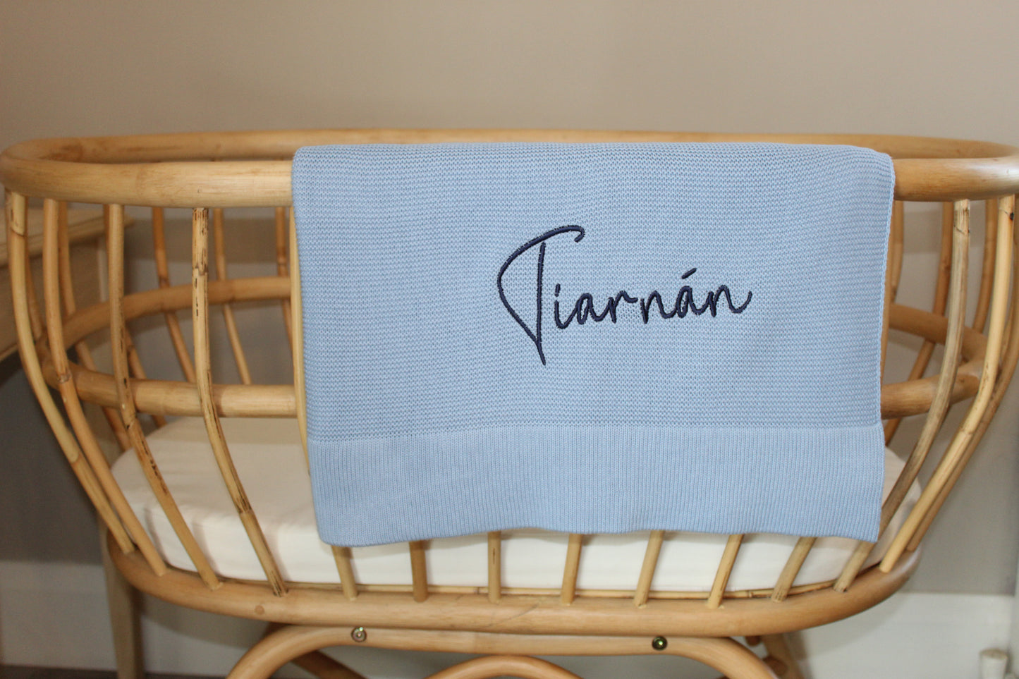 Plain Knit Blanket - Light Blue