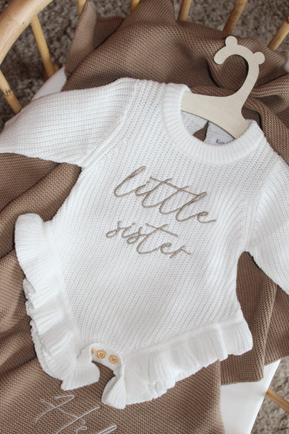 Frill Knit Romper - Milk White