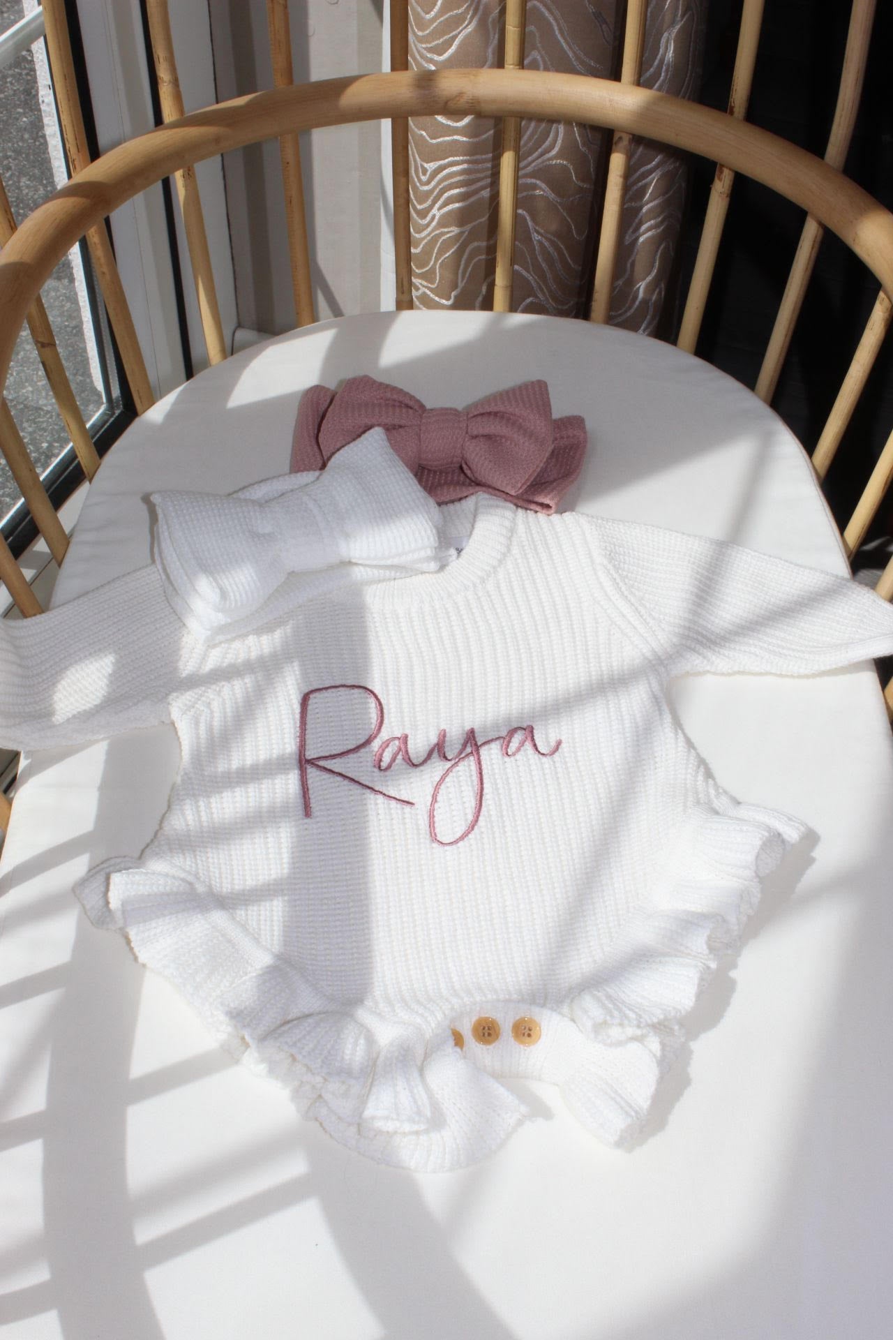 Frill Knit Romper - White