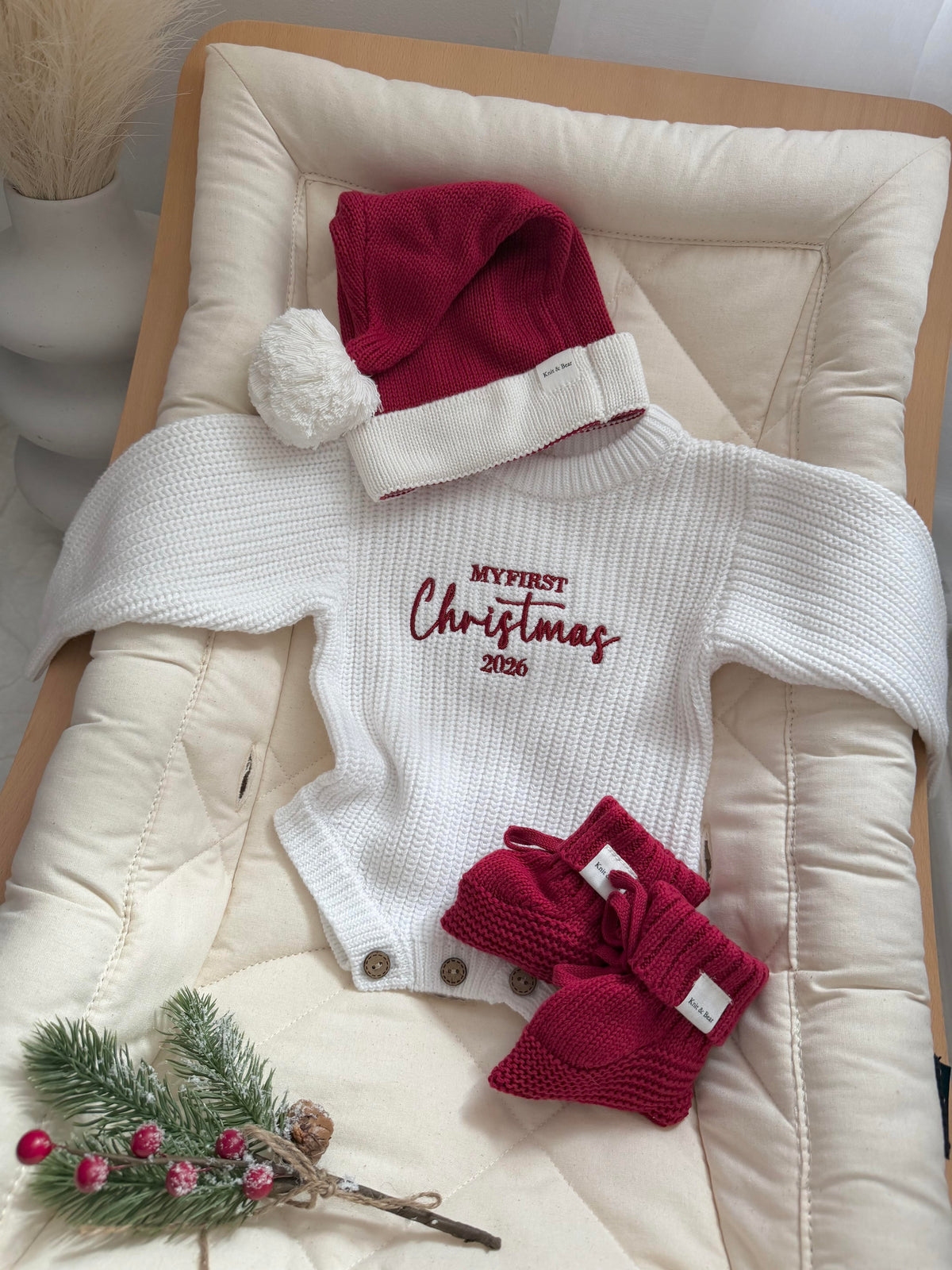 My First Christmas Romper - Chunky Knit