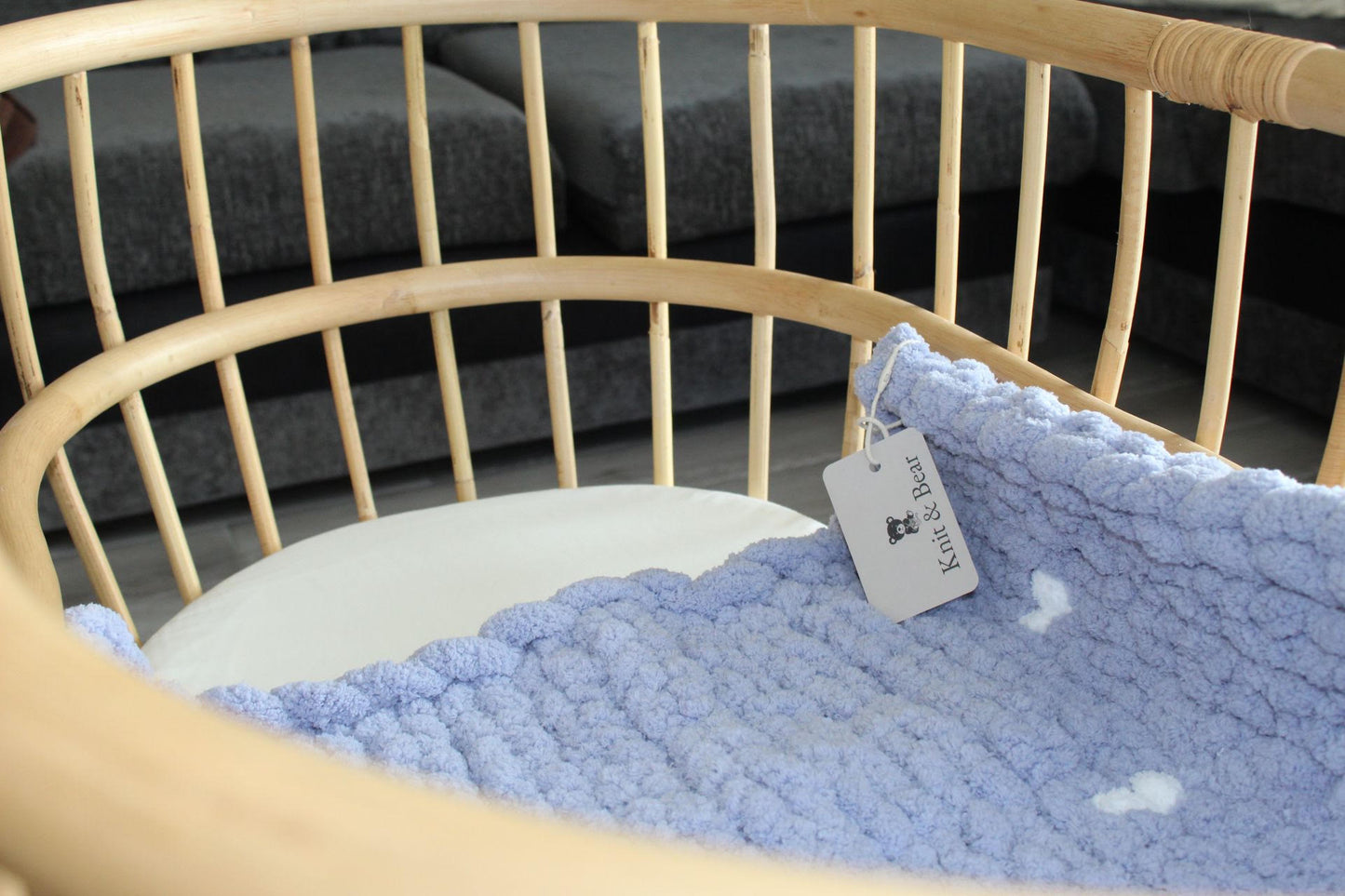 Handmade Chunky Knit Blanket - Orchid