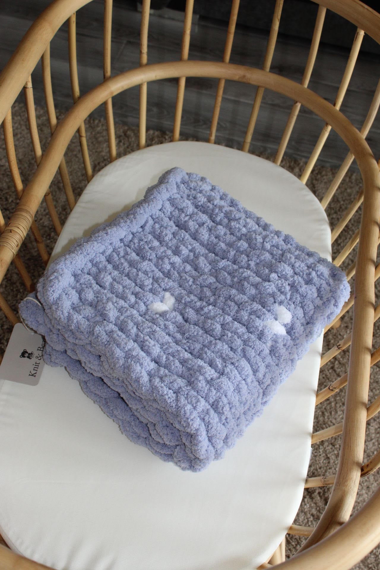 Handmade Chunky Knit Blanket - Orchid